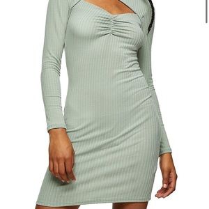TOPSHOP Ribbed Cutout Mini Dress